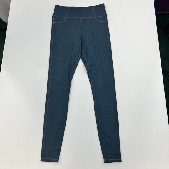 Zyia Active Womens Green Tan Elastic Waist Pull On Ankle Leggings Size 4 - Picture 1 of 8